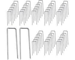 U-vormige grondankers, 50 stuks, RVS bodemankers voor kunstgras, netten en weefsel, 3 x 40 x 150 mm, duurzaam en weerbestendig