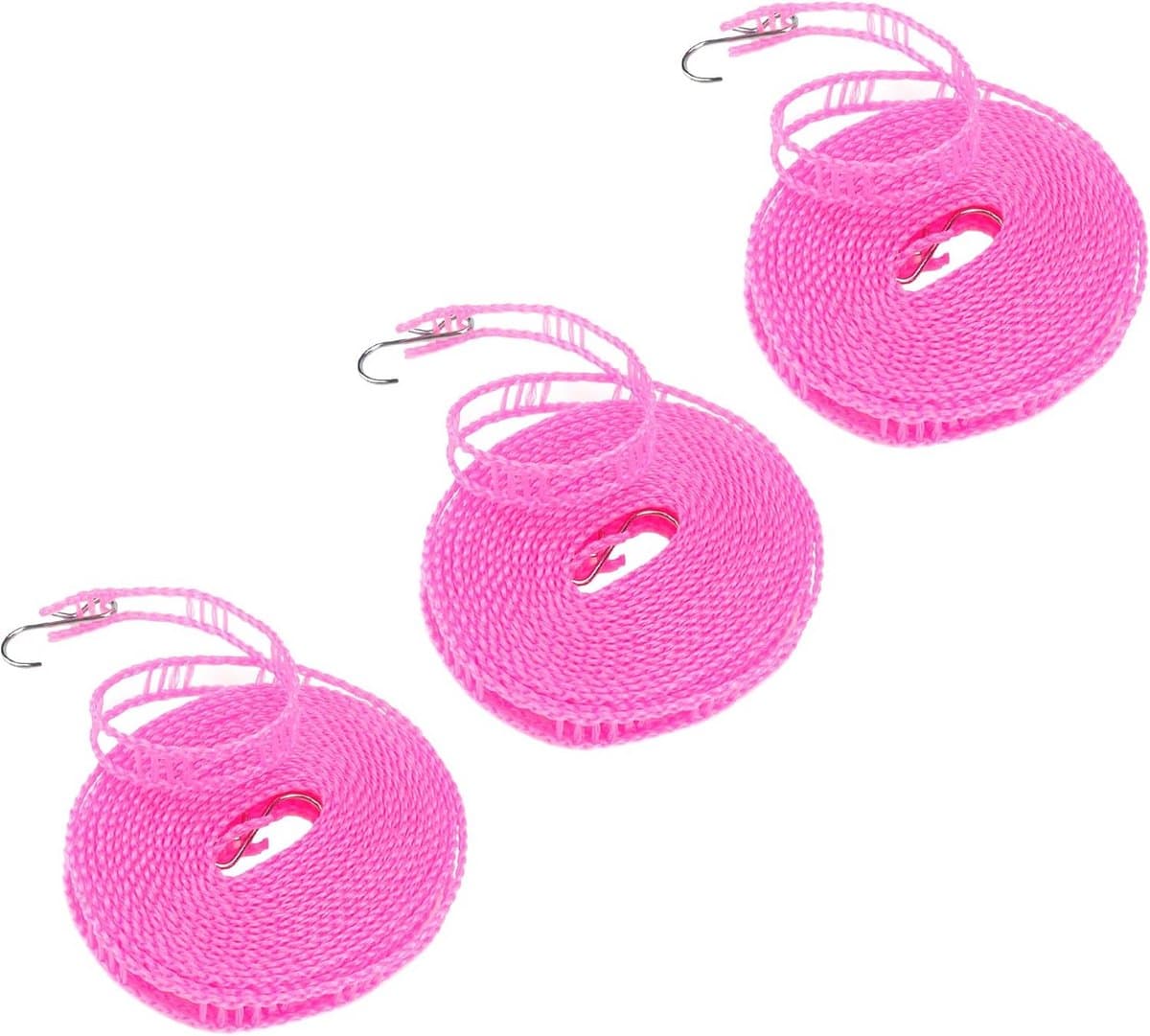 Waslijn Set - Kleding Touw - Kleding Drogen - Winddicht Roosterontwerp - 3 x 5 meter - Roze — afbeelding 1