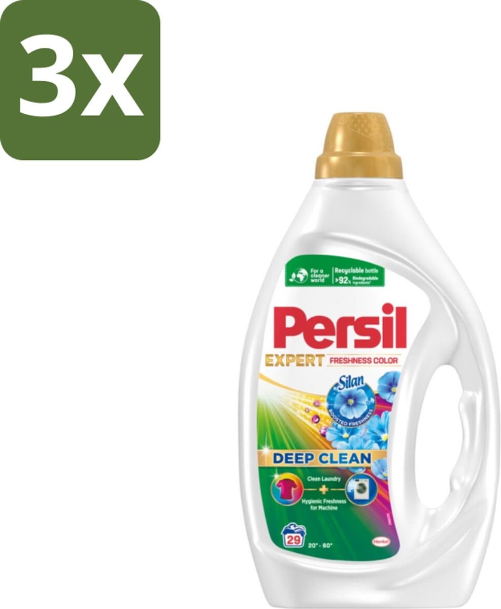 Persil Wasmiddel Gel 29 Wasbeurten Gekleurde was Freshness by Silan 1,305 liter - Bulkverpakking - 3 stuks — afbeelding 1