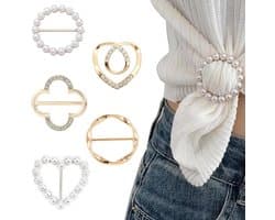Set van 5 T-shirtclips, kledingbroches, stoffen ringvormige dasspelden voor ronde T-shirts, trendy metalen ronde clip voor dameskleding