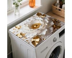 Beschermingsmat Wasdroger - Stofvrije Mat - Woonkamer Inrichting - Antislip Onderkant - 60 x 50 cm - Wit Goud