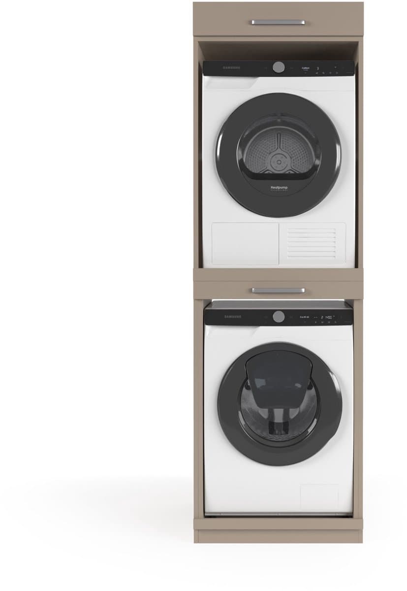 Wasophoogte® Wasmachine Kast Berlin - Wasmachine verhoger - Wasmachine ombouw - 700(D)*665(B)*2110(H) mm - Taupe — afbeelding 1