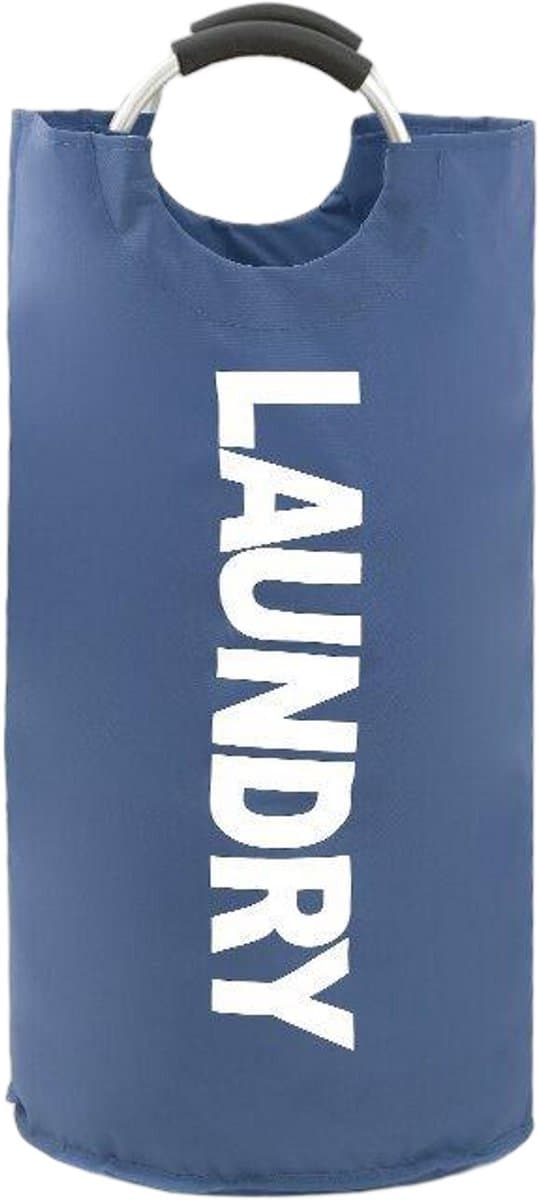 Opvouwbare wasmand - 82 liter inhoud - Wasverzamelaar met handvat - Oxford stoffen wasmand - Waterdichte waszak - Wasmand - Draagbare wassorteerder - Opbergcontainer - Flessenverzamelaar-Donkerblauw — afbeelding 1