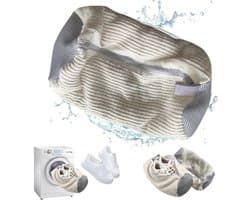 Allecto Plus - Schoenen Waszak voor Wasmachine met Zachte Borstel voor Schoenreiniging - Verhoogde Binnenwrijving - Vuilvrij Schoonmaken (Wit)