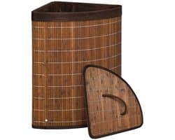 Waskorf - 55L - Wasmand met Verwijderbare Deksel - 38 x 38 x 57 cm - Bruin