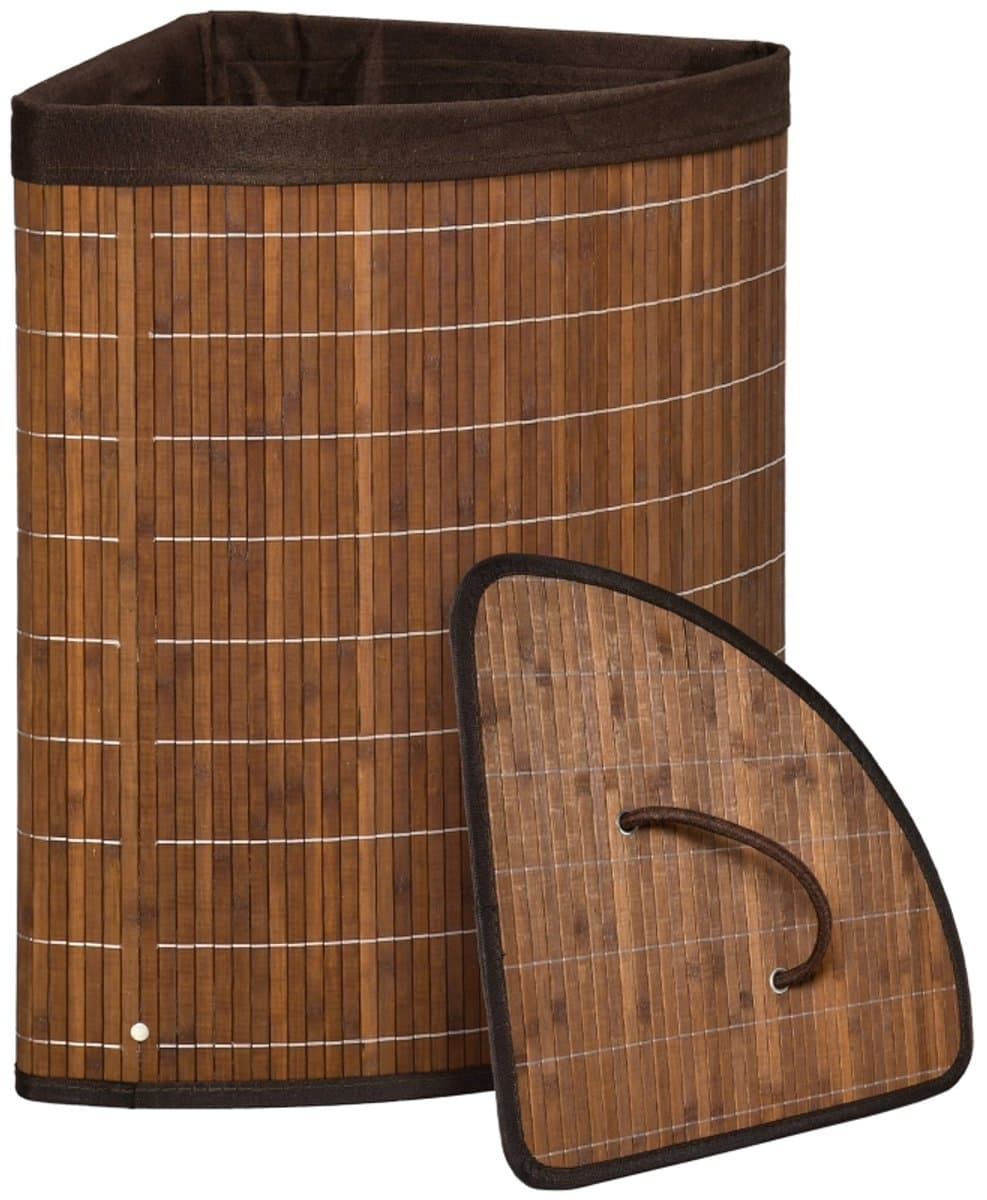 Waskorf - 55L - Wasmand met Verwijderbare Deksel - 38 x 38 x 57 cm - Bruin — afbeelding 1