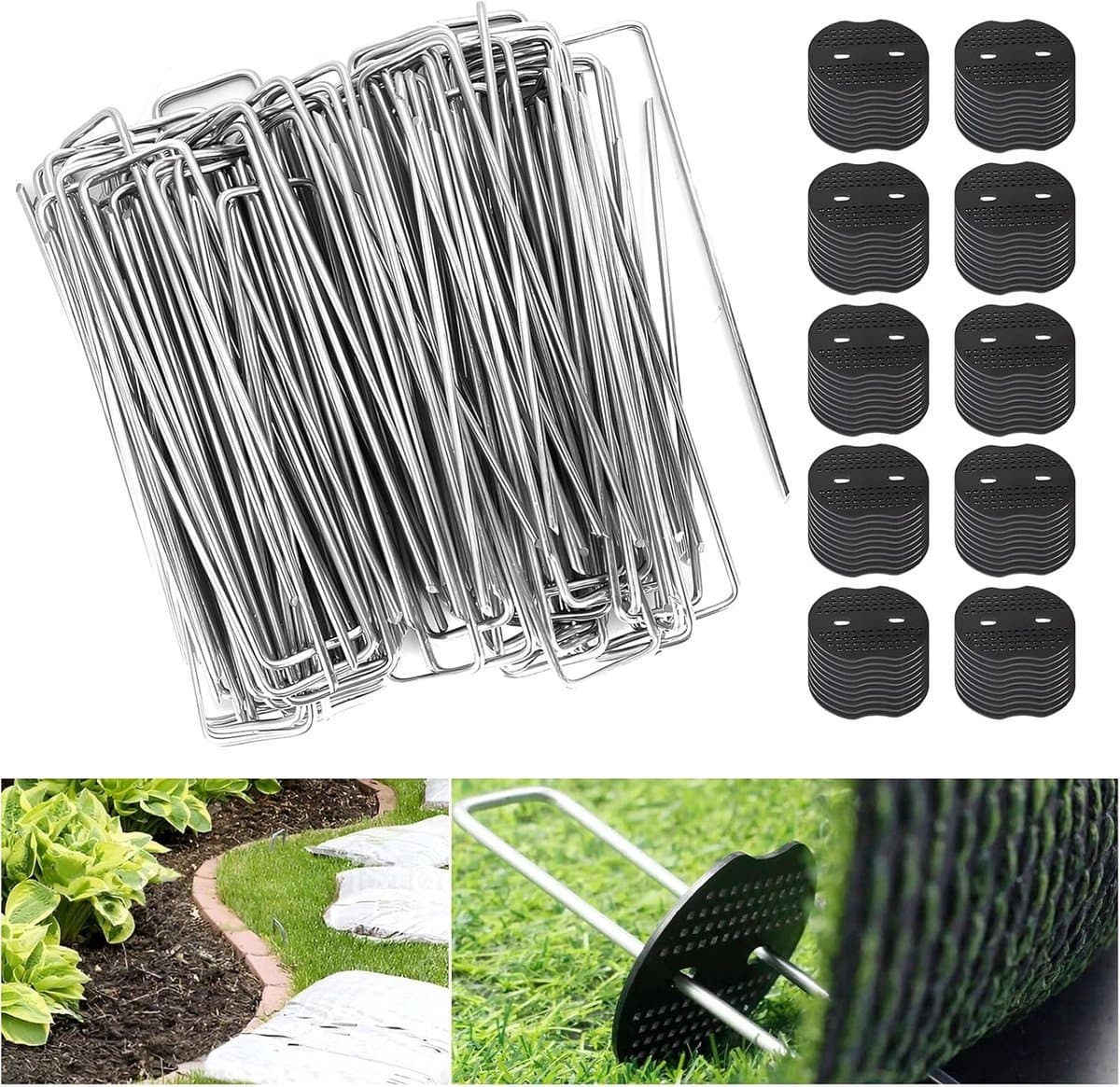 Stunq® Verzinkte Grondankers voor Tuin en Kunstgras - 100 Stuks, Onzichtbare Bevestiging — afbeelding 1