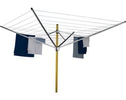 Robuuste Aluminium Droogmolen 60 Meter Waslijn Inclusief Betonhuls