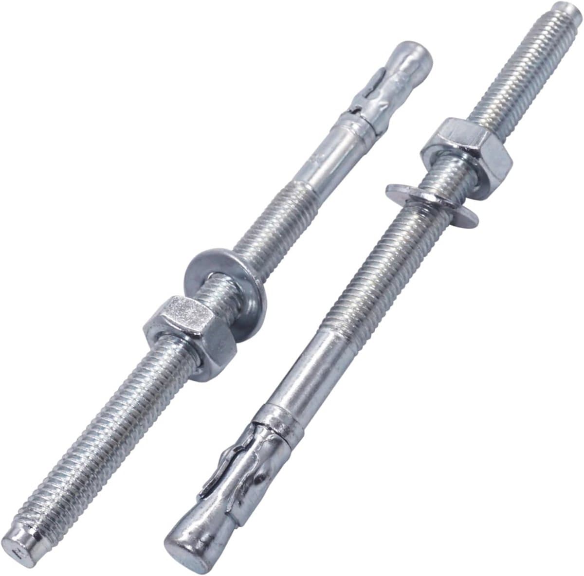 Verzinkte Wigankers M10 x 160 mm - 10 Stuks - Metalen Pluggen en Ankerbouten voor Bouw en Thuisprojecten — afbeelding 1