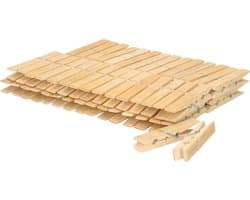Wasknijperzak met karabijn - 120 houten knijpers - knijperzak