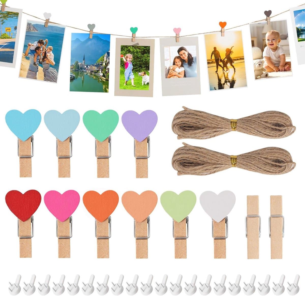 Set van 100 Kleine Houten Wasknijpers voor Decoratie en DIY — afbeelding 1
