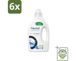 Neutral Vloeibaar Wasmiddel Kleur 20 Wasbeurten 1 liter - Voordeelverpakking - 6 stuks - Wasmiddel zonder parfum - Wasmiddel zonder kleurstof