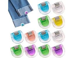 Broekspijp Aanspanner - Broekverkorter Klem - Kleding Aanpassen - Eenvoudige Bevestiging - 12 Stuks - Gemengde Kleuren