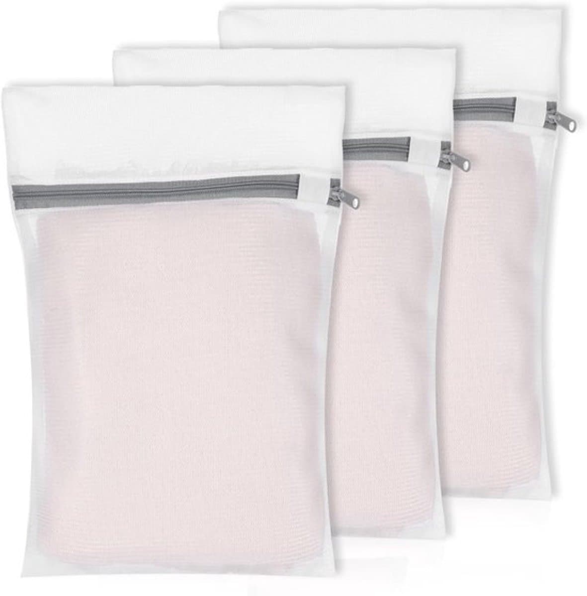 3x Mesh Waszakken 30x40cm voor Wasmachine, Wasnet met Rits, Ideaal voor Kleding en Delicate Stoffen — afbeelding 1