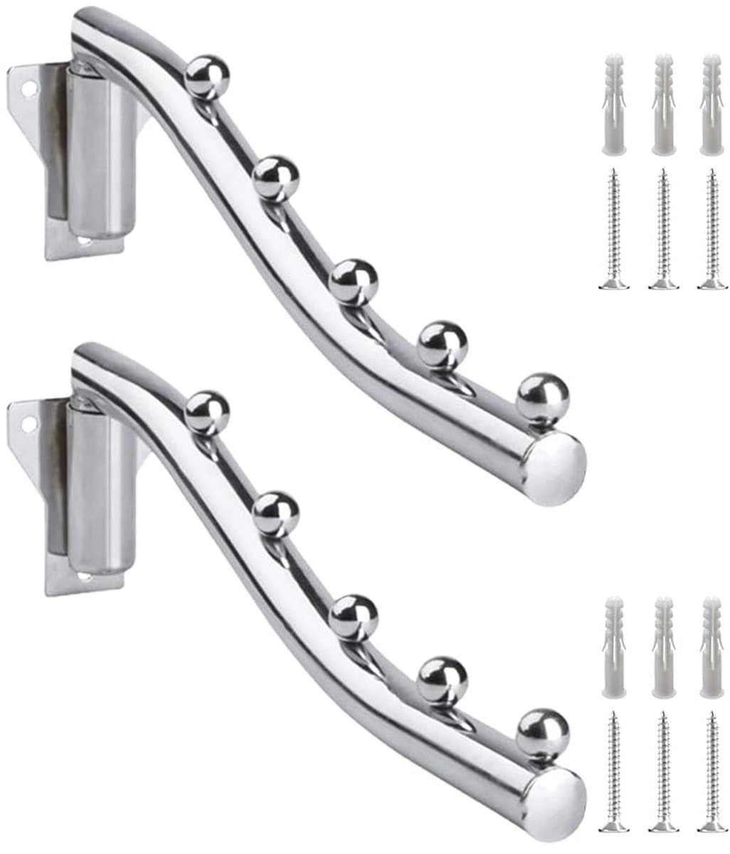 Solidchoice - Set van 2 Wandhaakjes van Roestvrij Staal voor Kleding — afbeelding 1