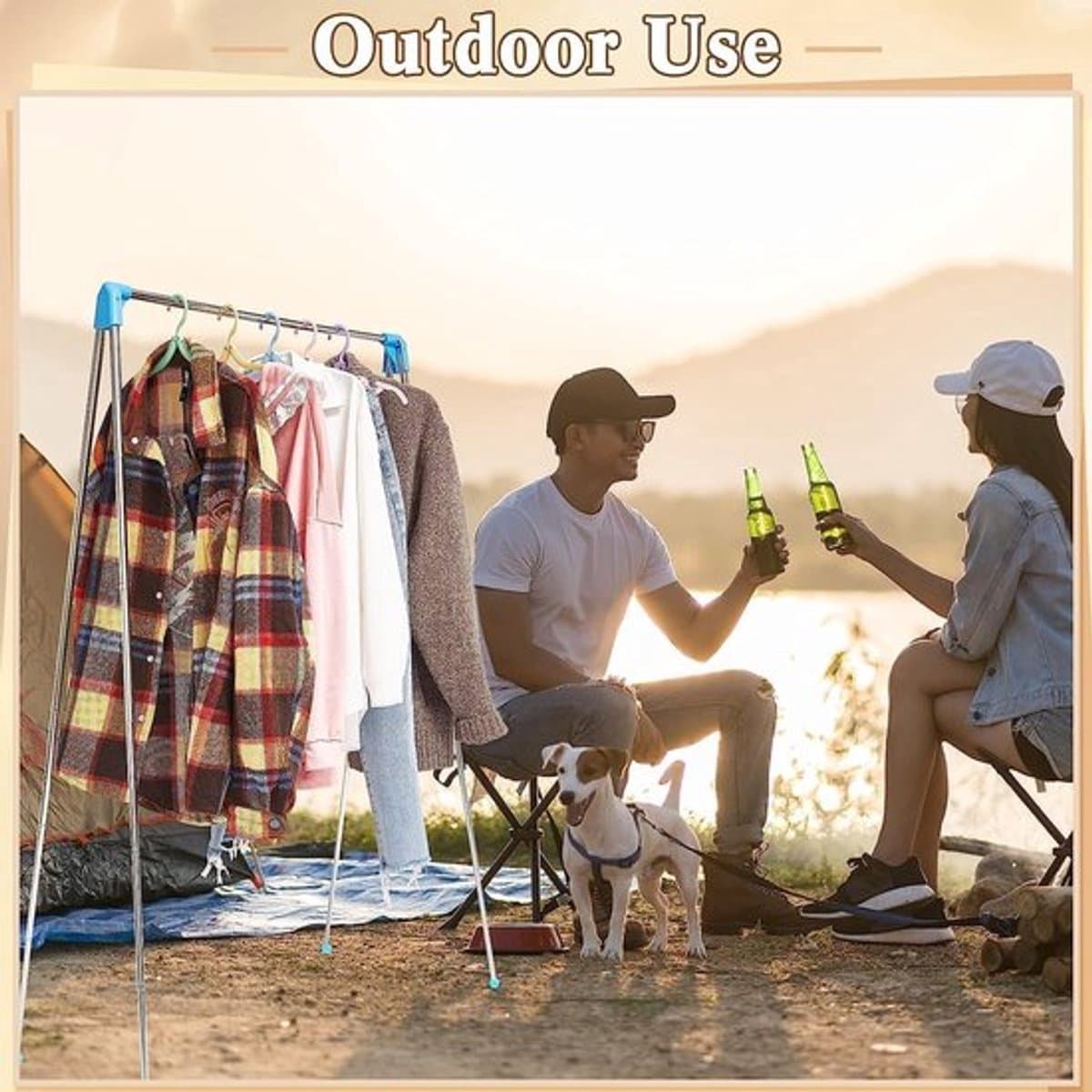 Droogrek - met Stang - Inklapbaar Wasrek - Extra Groot Droogrek - Extra stevig en licht - Geschikt voor reizen - Inklapbaar Droogrek - Mini - 135*90*73cm - Staand Kleding Wasdroogrek - Droogtoren - kleding droogrek - Badkamer/Balkon/Binnen/Buiten — afbeelding 1