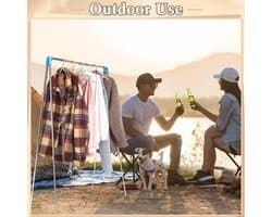 Droogrek - met Stang - Inklapbaar Wasrek - Extra Groot Droogrek - Extra stevig en licht - Geschikt voor reizen - Inklapbaar Droogrek - Mini - 135*90*73cm - Staand Kleding Wasdroogrek - Droogtoren - kleding droogrek - Badkamer/Balkon/Binnen/Buiten