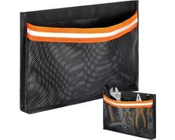 1 stuks opbergnettas, met reflecterende strepen, met zelfklevende achterkant, marine-opbergnettas, voor het opbergen van gereedschap in boot (oranje)