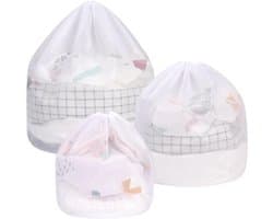 3-delige Waszak Set met Koord, Ideaal voor Fijne Was, Babykleding en Speelgoedopslag - Duurzaam en Geschikt voor Wasmachine