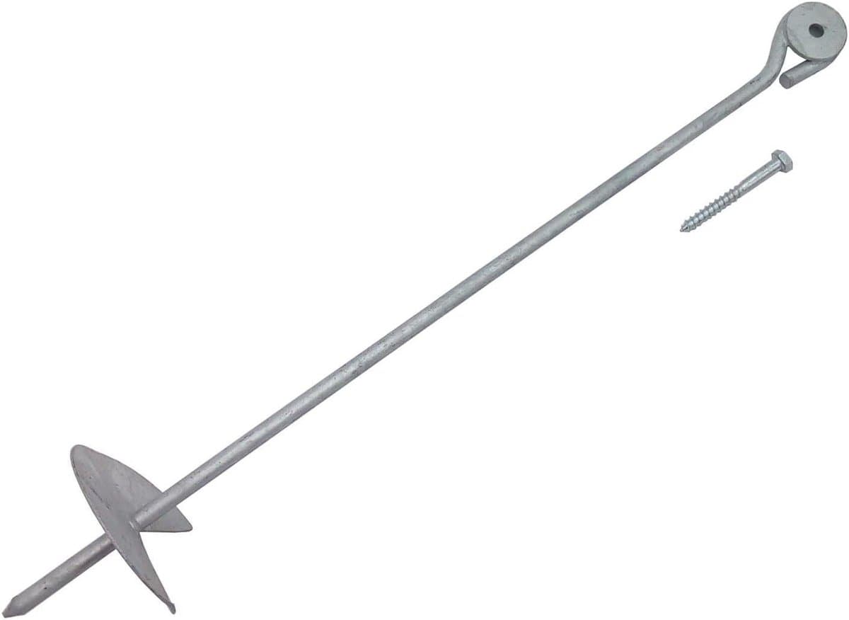Grondanker met schroef - Grondharing schroefanker - Stabiele bevestiging - Verhoogde stabiliteit - 60 cm - Metallic — afbeelding 1