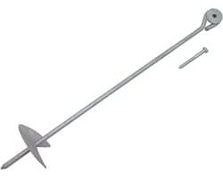 Grondanker met schroef - Grondharing schroefanker - Stabiele bevestiging - Verhoogde stabiliteit - 60 cm - Metallic