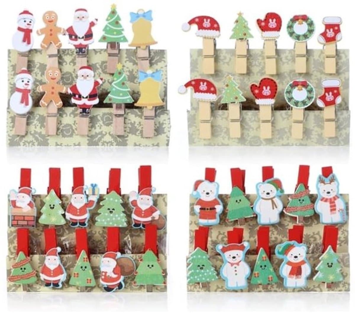 Knijpers Hout 40 Stuks - Decoratieve Sierklemmen - Kerstmis - Mini Knijpertjes - Duurzaam - Jute Koord - Decoratieve Clips — afbeelding 1
