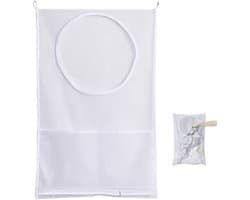 Hanging Laundry Basket voor het ophangen van wasgoed, praktische waszak voor slaapkamer en badkamer (Wit)