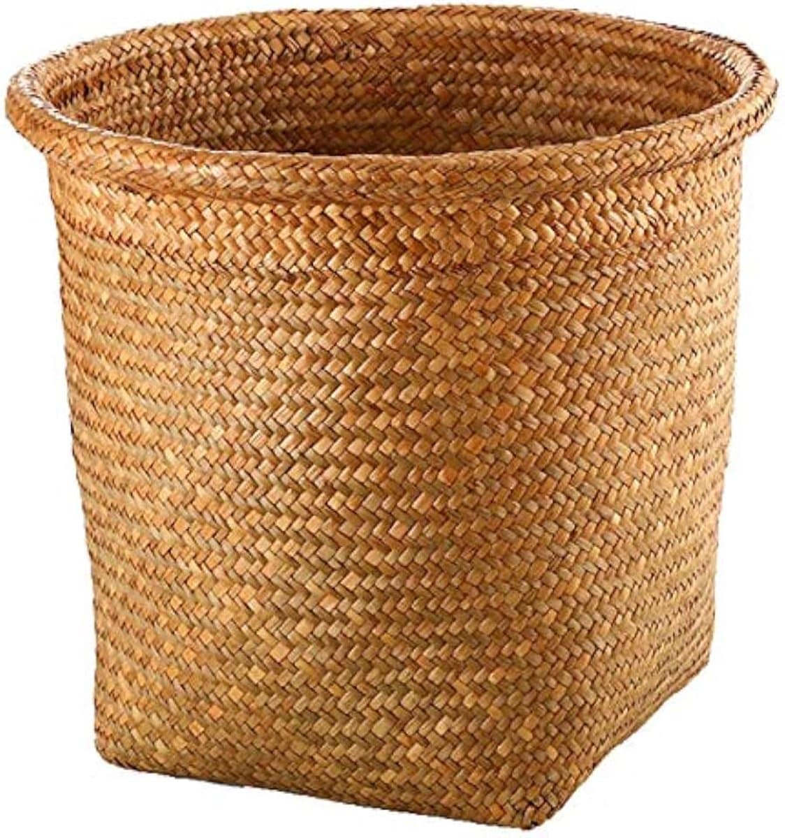 opbergmand, cirkelvormig geweven fijne textuur zonder deksel Stro Bloempot Opslagemmer Opbergmand Tuinieren Bloemenmand Prullenmand, 3 maten,Orange,15x15x24cm — afbeelding 1