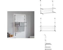 vidaXL - Droogrek - voor - balkon - 89x25x(60-95) - cm - aluminium