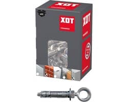Spreidanker met oogje - Bevestigingsplug - Zware lasten bevestigen - 4-voudige spreiding - M10x60 25 stuks - Grijs