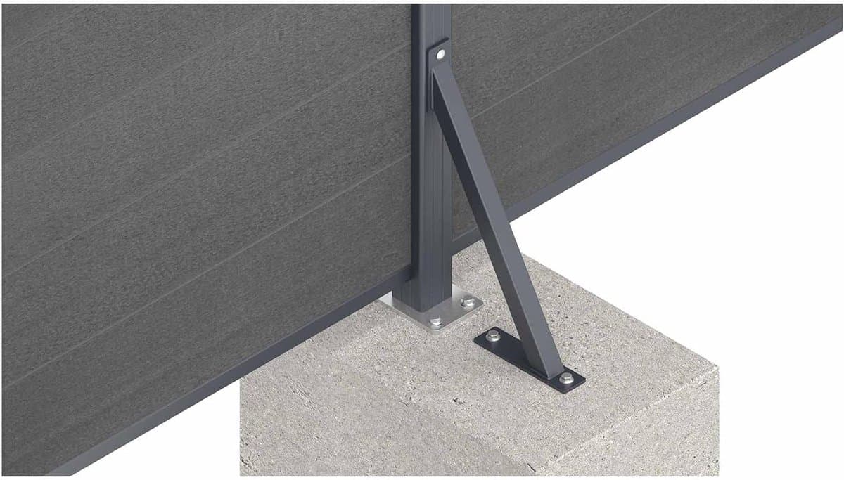 Stormanker - Hekanker Paalanker - Hekwerk Beveiligen - Extra Windbescherming - 50x30x5 cm - Antraciet — afbeelding 1