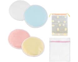 Set van 4 Wasbare Bamboe Borstvoeding Inserts - Absorberend met Opberg- en Waszak
