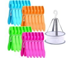 Wasknijpers Set - Kleding Clips - Was Drogen - Winddicht Ontwerp - 48 Stuks - Multicolor