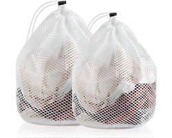 Dailygoods- Waszak - 2 Stuks - Duurzaam Polyester - Mesh Waszakken