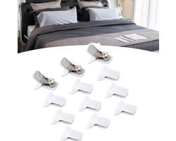 Dekbedclips - 12 stuks - Dekbed klemmen - Deken Clips - herbruikbaar - Anti-Schuif Bed Clips - Voorkom dat beddengoedaccessoires verschuiven - de deken binnenin te houden - wit