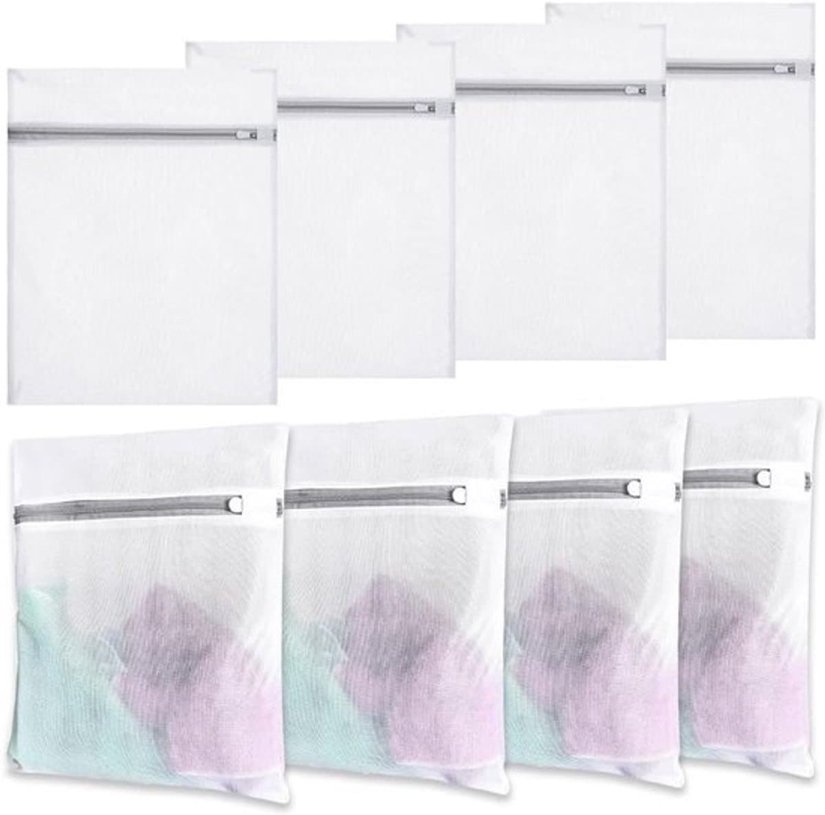 Set van 8 wasnetten voor de wasmachine 40x30 cm - kleine waszakken met verborgen rits — afbeelding 1