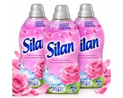 Silan Passie voor Rozen Wasverzachter – Langdurige Frisheid – Bloemige Rozengeur – 156 Wasbeurten – 3 Flessen