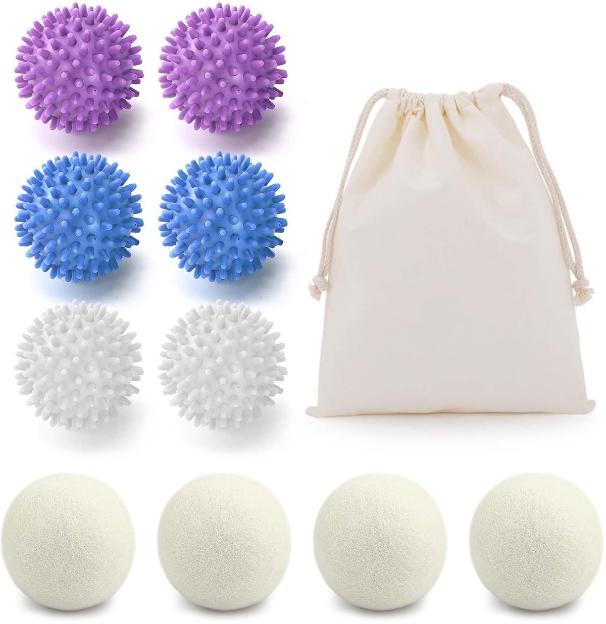 10 Stuks Droogballen - 6 x 6 cm - Katoen — afbeelding 1
