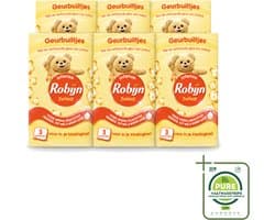 6 x Robijn - Zwitsal - Geurbuiltjes - Zachte Babygeur - Hypoallergeen - 3 Geurbuiltjes - Grootverpakking - Vaatwasstrips - Zwitsal Geur - Geurbuiltjes - Babygeur - Kledingkast - Lade