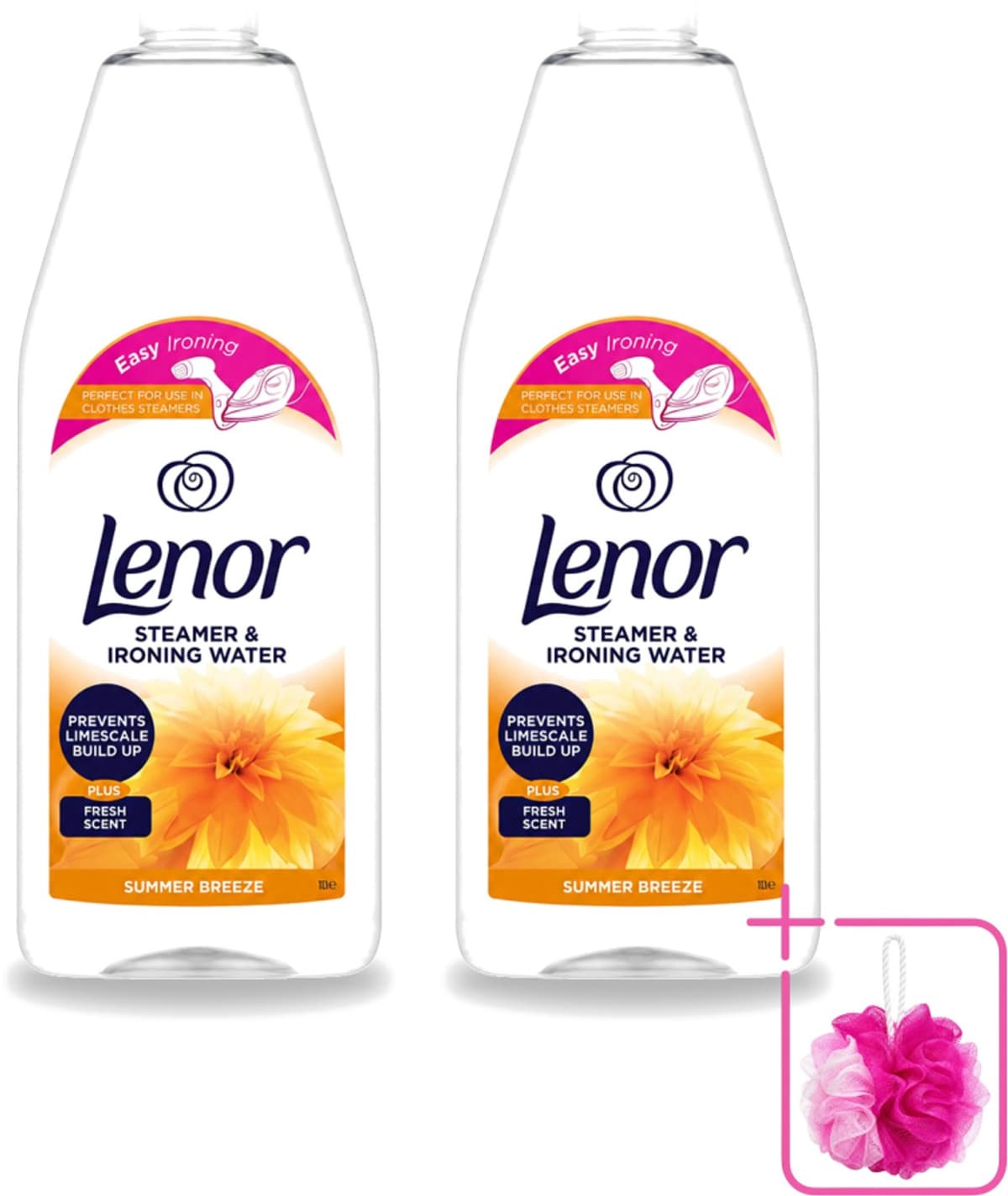 2 x Lenor - Strijkwater - Summer Breeze - Textielverfrisser - 1000 ml - Bulkverpakking - Strijkwater - Douchemop - Zomerse geur — afbeelding 1