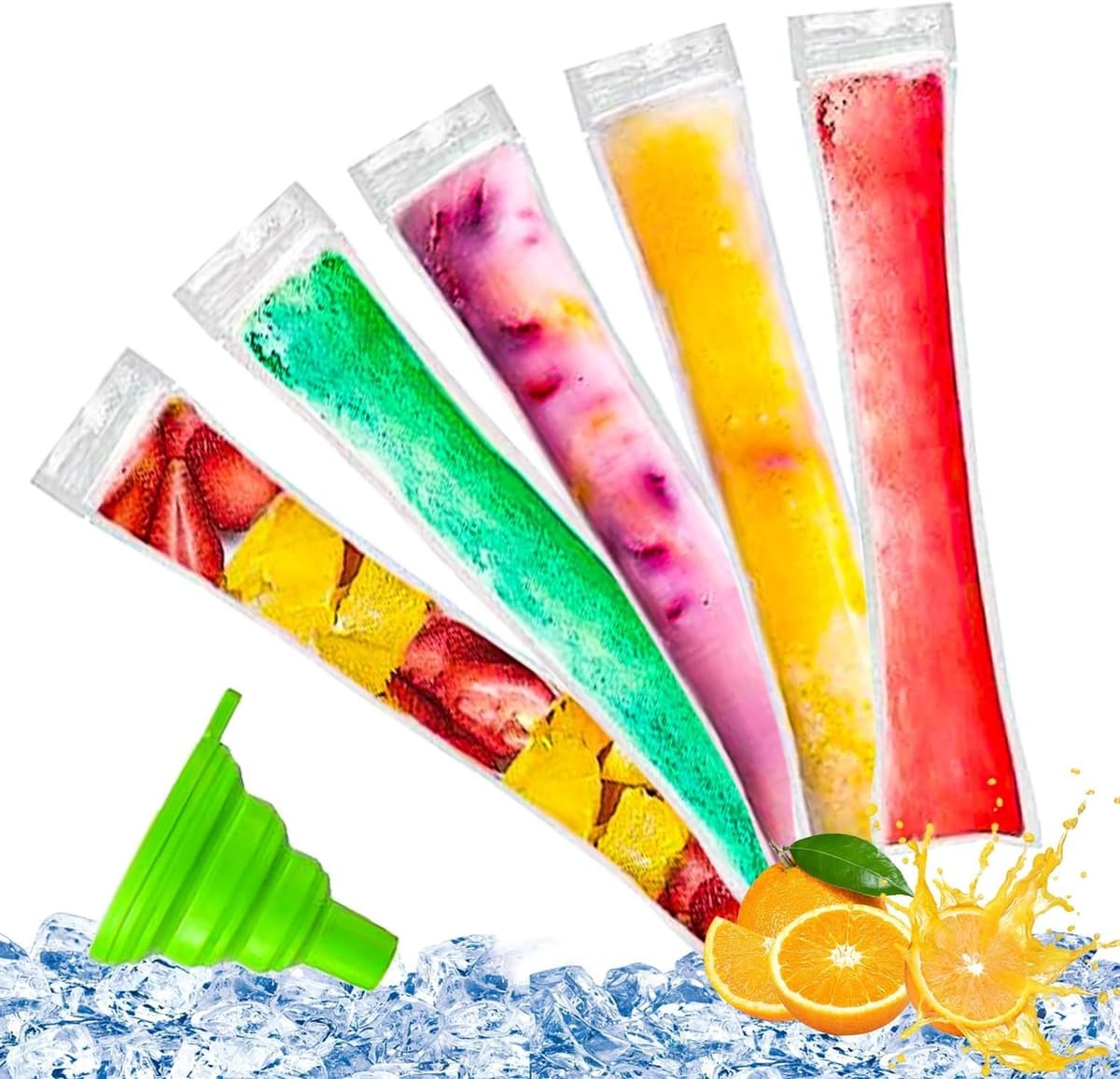 Popsicle Zakjes - Transparant - Voor het Maken van IJsjes - Met Trechter - Voor Gezonde Snacks — afbeelding 1