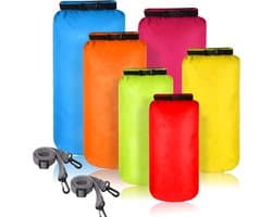 6 stuks waterdichte droge tas set 6 maten lichtgewicht zak en lange verstelbare schouderriem 20/15/10/8/5/3l outdoor houden gear spullen zak voor kajakken camping backpacken boot wandelen