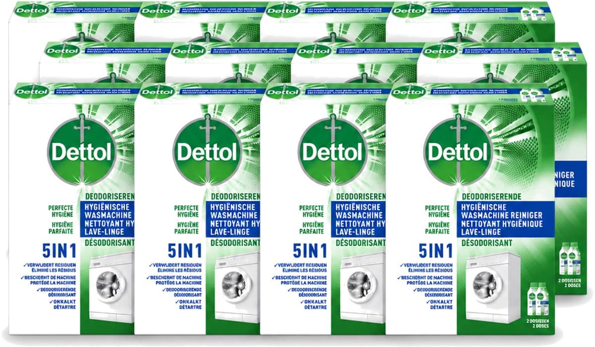 12 x Dettol - Hygiënische Wasmachine Reiniger - 5-in1 Formule - 500ml - Voordeelverpakking - 12 stuks — afbeelding 1