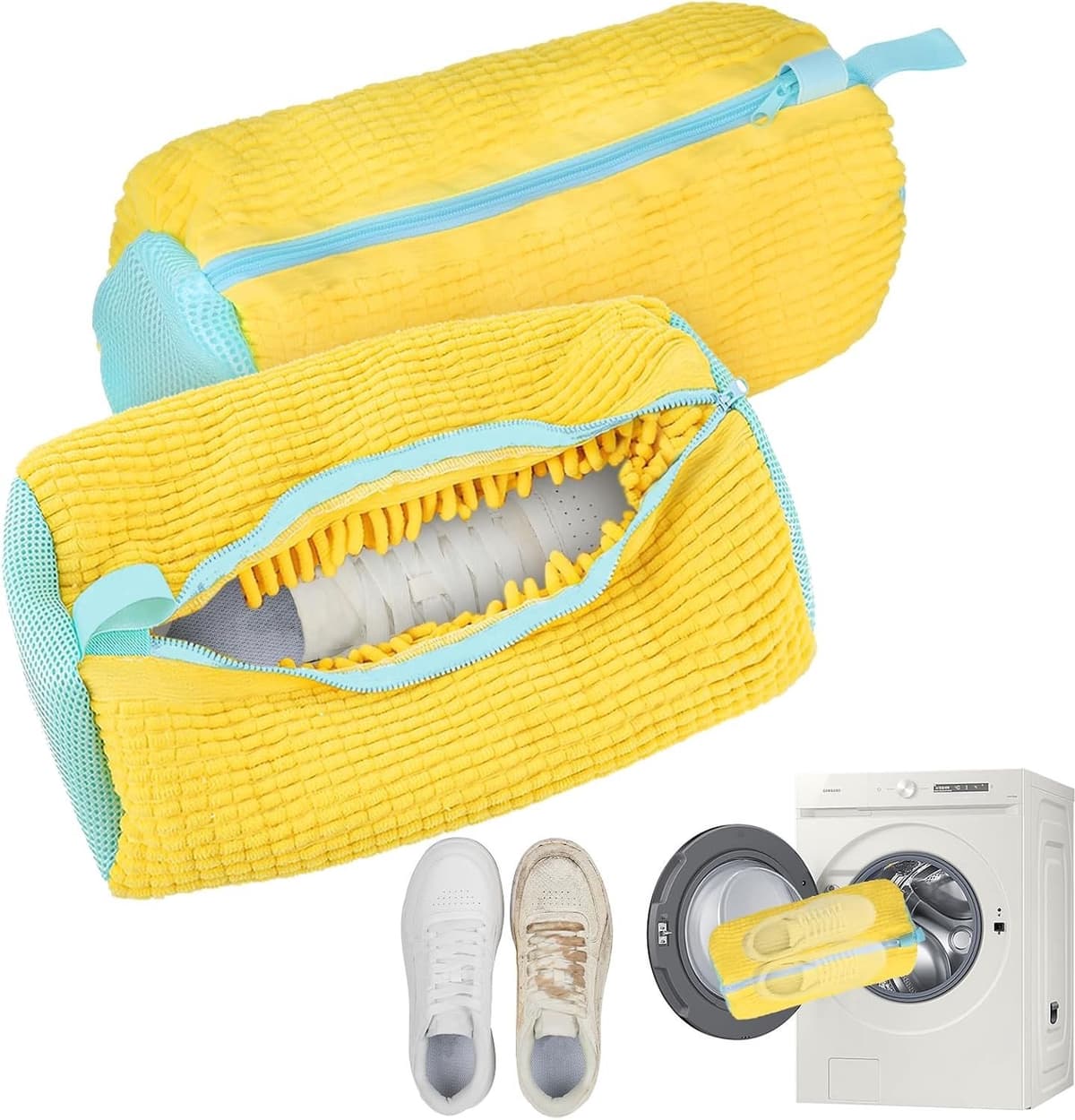 Set van 2 Waszakken voor Schoenen, Multifunctionele Bescherming, Geschikt voor Sneakers en Diverse Schoenformaten, Herbruikbare Waszakken voor de Wasmachine — afbeelding 1