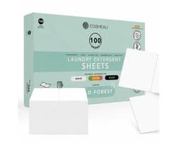 Cosmeau G6 Wasmiddel Wasstrips 100 Wasbeurten - Wilde Bossen Wild Forest - Wasvellen - Wasmiddeldoekjes - Detergent Sheets - Wasdoekjes