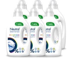 6 x Neutral - Vloeibaar Wasmiddel - Gekleurde Was - Gevoelige Huid - 0% Kleurstof & Parfum - 20 Wasbeurten - Voordeelverpakking - 6 stuks