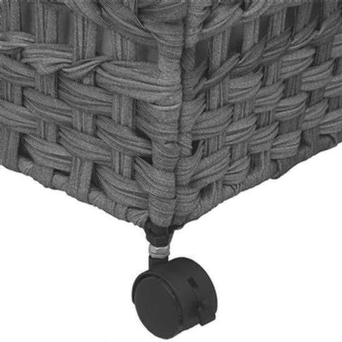 Wasmand – Wassorteerder – Wasbox – Opvouwbare Wasmand – Waszak – Met Wielen – Handgeweven Rattan – 66 x 35 x 60 cm — afbeelding 1