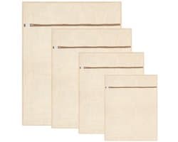 IMPERATORIS® Waszakjes voor Wasmachine - Bescherming voor Fijne Was en Schoenen - Mesh Wasnet met Rits - Voorkomt Slijtage - Set van 3 - beige - 50 x 60 cm