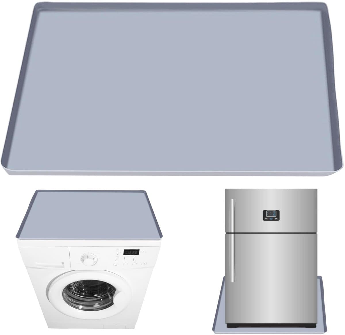 Unyqoos® Grijze siliconen vloerbeschermingsmat van 60x60 cm voor keuken en wasruimte — afbeelding 1