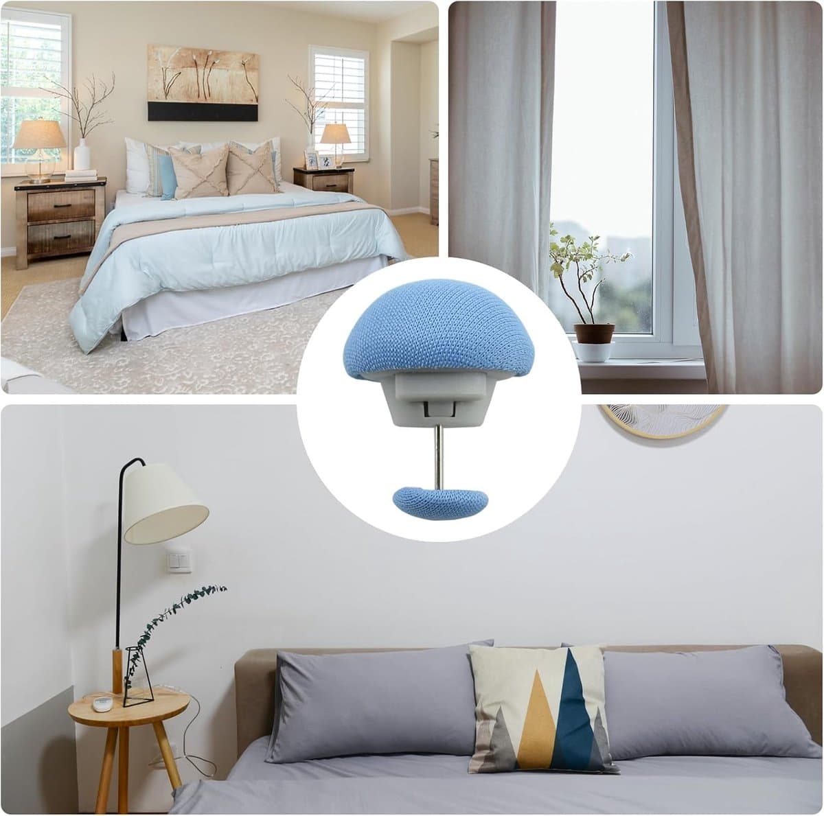 160 stuks - dekbedclips - antislip dekbed bevestigingsset - paddenstoelvormige ronde bevestigingsclips - voor dunne en dikke dekbedden, dekens, lakens, bedrokken, pantoffels, kussens - blauw - 3×2.8cm — afbeelding 1